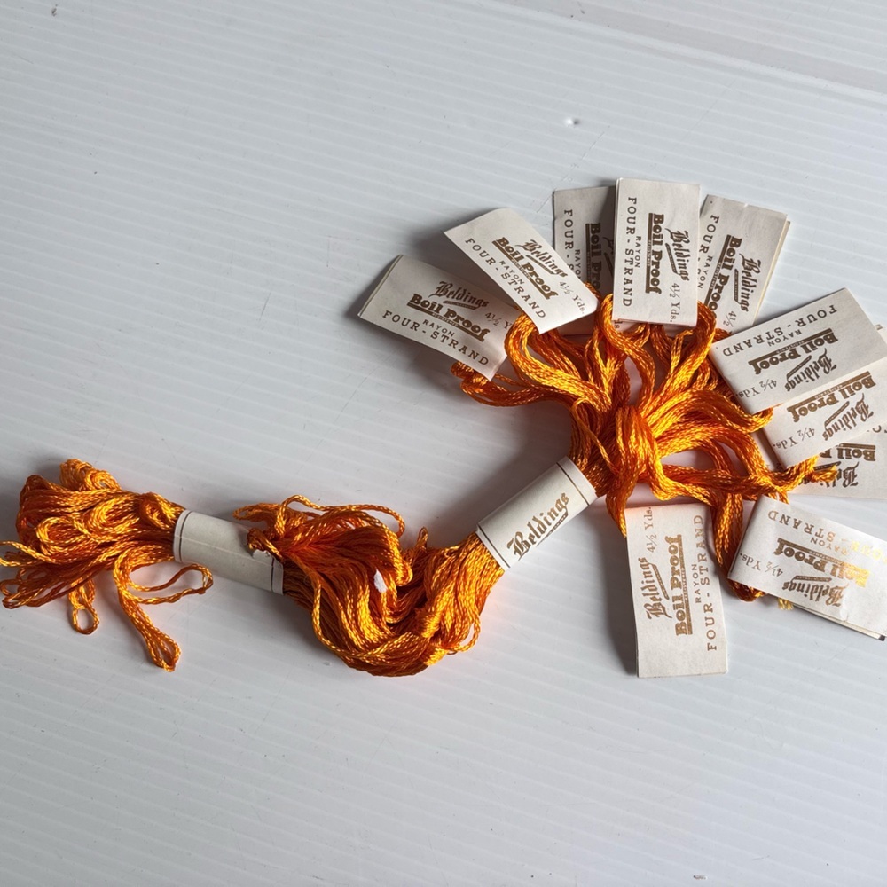 Belding Artful Floss Bundle Vintage Orange Embroidery Thread